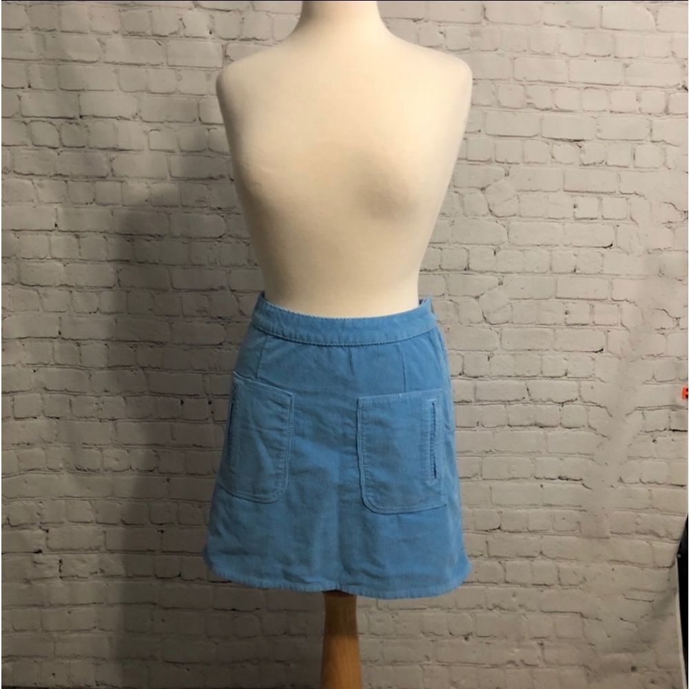 Anthro Blue Nova Corduroy Skirt NWT